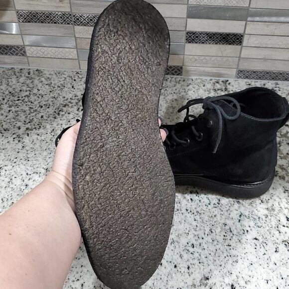 All Saints black suede leather lace up hiking Chukka combat boots men's size 11 - Picture 14 of 16